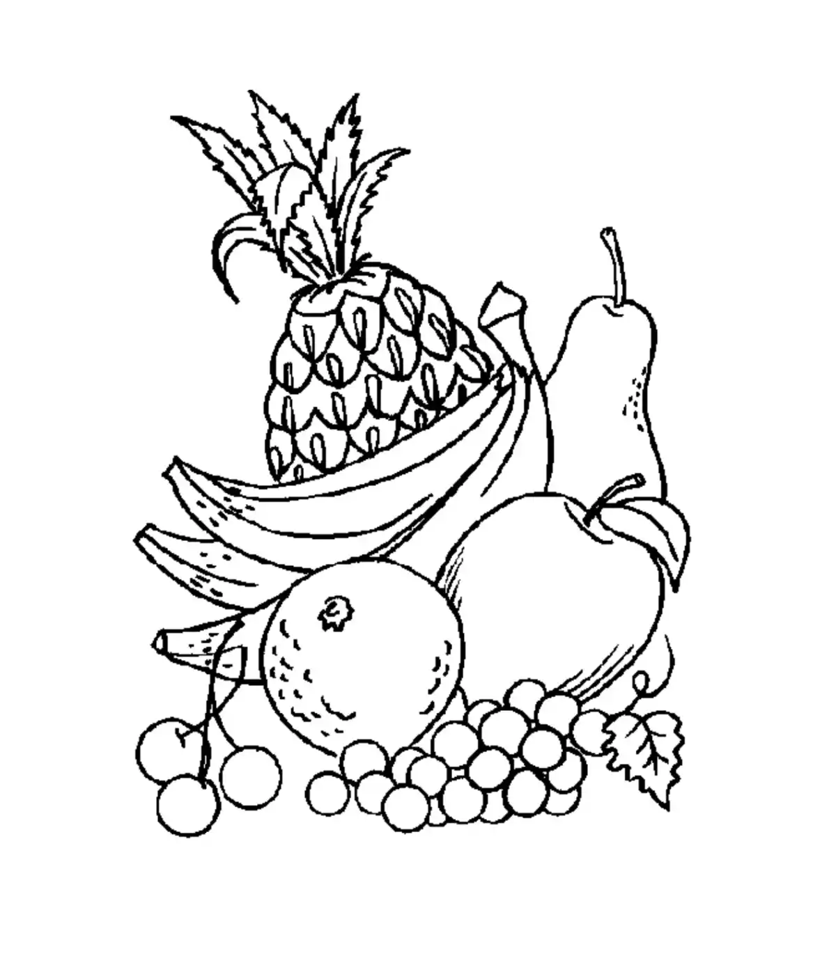 Fruits Kids Coloring Pages Pdf